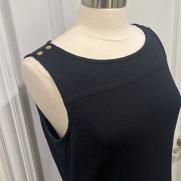 St. John Collection 70% Wool Knit Sheath Dress Size 12 Black (read description) - Picture 2 of 16